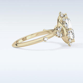 4.05 CT Halo Engagement Ring Featuring Cushion Moissanite