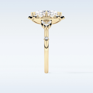 4.05 CT Halo Engagement Ring Featuring Cushion Moissanite