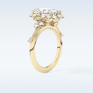 4.05 CT Halo Engagement Ring Featuring Cushion Moissanite
