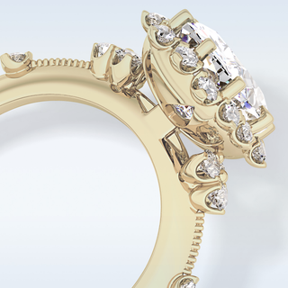 4.05 CT Halo Engagement Ring Featuring Cushion Moissanite