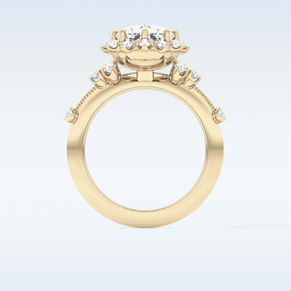 4.05 CT Halo Engagement Ring Featuring Cushion Moissanite