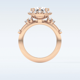 4.05 CT Halo Engagement Ring Featuring Cushion Moissanite