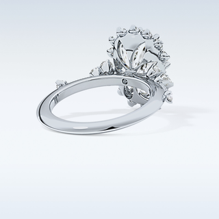 4.05 CT Halo Engagement Ring Featuring Cushion Moissanite