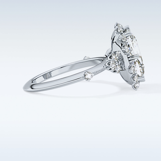 4.05 CT Halo Engagement Ring Featuring Cushion Moissanite