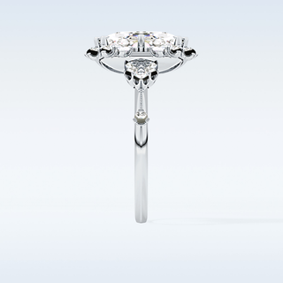 4.05 CT Halo Engagement Ring Featuring Cushion Moissanite