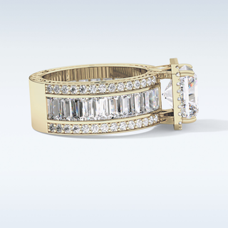3.73 CT Halo & Pave Engagement Ring Featuring Radiant Moissanite