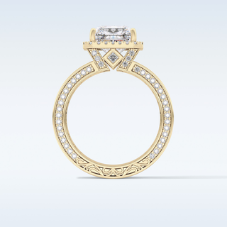 3.73 CT Halo & Pave Engagement Ring Featuring Radiant Moissanite