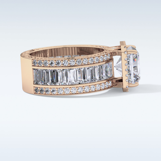 3.73 CT Halo & Pave Engagement Ring Featuring Radiant Moissanite