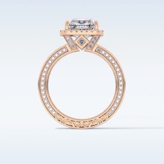 3.73 CT Halo & Pave Engagement Ring Featuring Radiant Moissanite