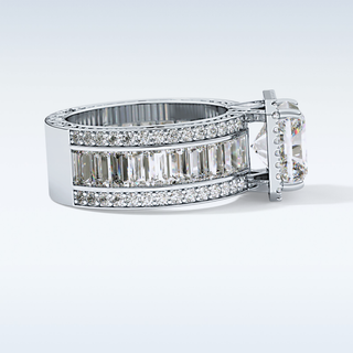 3.73 CT Halo & Pave Engagement Ring Featuring Radiant Moissanite