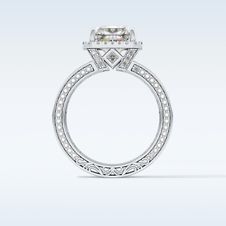 3.73 CT Halo & Pave Engagement Ring Featuring Radiant Moissanite