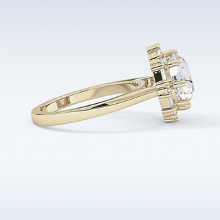 3.16 CT Halo Engagement Ring Featuring Round Moissanite