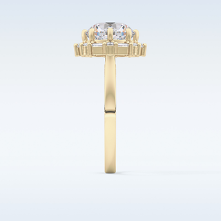 3.16 CT Halo Engagement Ring Featuring Round Moissanite