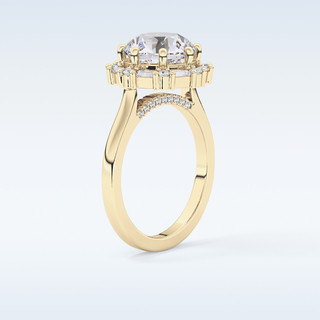 3.16 CT Halo Engagement Ring Featuring Round Moissanite