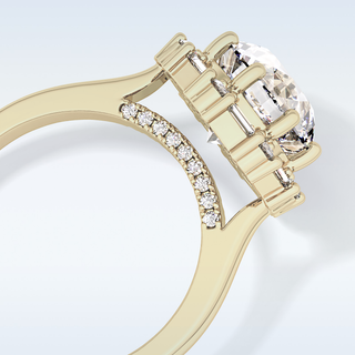 3.16 CT Halo Engagement Ring Featuring Round Moissanite