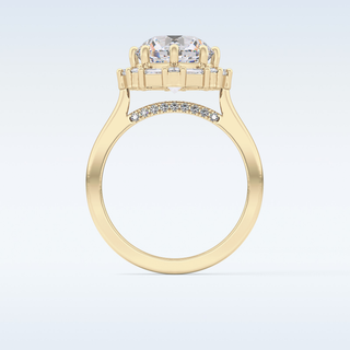 3.16 CT Halo Engagement Ring Featuring Round Moissanite