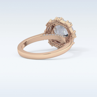 3.16 CT Halo Engagement Ring Featuring Round Moissanite