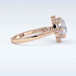 3.16 CT Halo Engagement Ring Featuring Round Moissanite