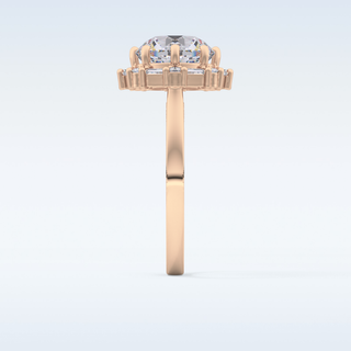 3.16 CT Halo Engagement Ring Featuring Round Moissanite