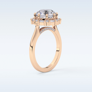 3.16 CT Halo Engagement Ring Featuring Round Moissanite