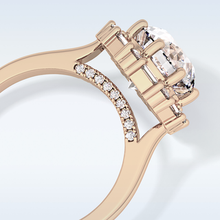 3.16 CT Halo Engagement Ring Featuring Round Moissanite