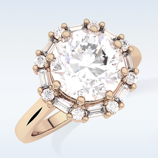 3.16 CT Halo Engagement Ring Featuring Round Moissanite