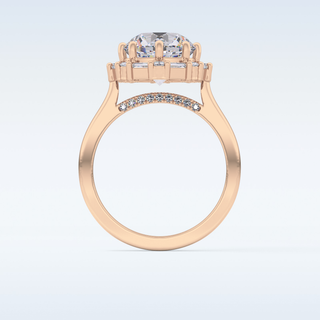 3.16 CT Halo Engagement Ring Featuring Round Moissanite