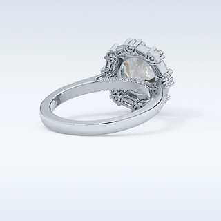 3.16 CT Halo Engagement Ring Featuring Round Moissanite