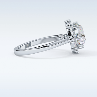 3.16 CT Halo Engagement Ring Featuring Round Moissanite