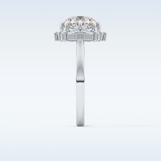 3.16 CT Halo Engagement Ring Featuring Round Moissanite