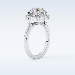 3.16 CT Halo Engagement Ring Featuring Round Moissanite