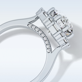 3.16 CT Halo Engagement Ring Featuring Round Moissanite