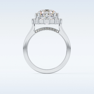 3.16 CT Halo Engagement Ring Featuring Round Moissanite