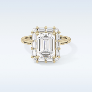 2.92 CT Halo Engagement Ring Featuring Emerald Moissanite