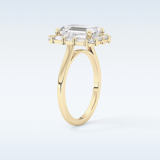 2.92 CT Halo Engagement Ring Featuring Emerald Moissanite