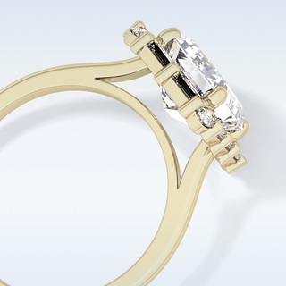 2.92 CT Halo Engagement Ring Featuring Emerald Moissanite