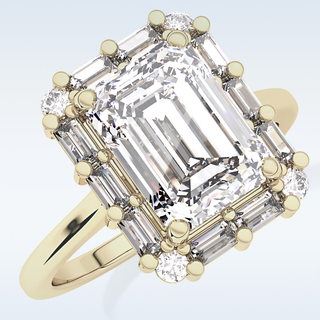 2.92 CT Halo Engagement Ring Featuring Emerald Moissanite