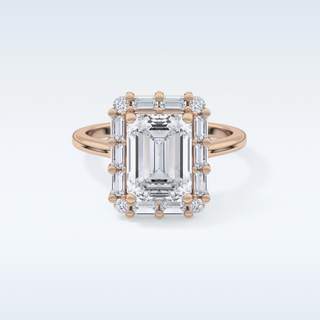 2.92 CT Halo Engagement Ring Featuring Emerald Moissanite