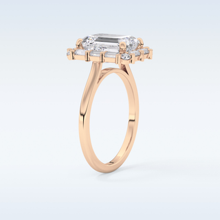 2.92 CT Halo Engagement Ring Featuring Emerald Moissanite