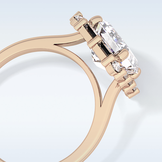 2.92 CT Halo Engagement Ring Featuring Emerald Moissanite