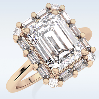 2.92 CT Halo Engagement Ring Featuring Emerald Moissanite