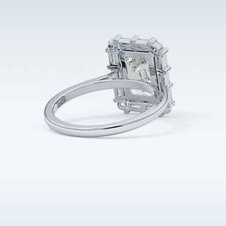 2.92 CT Halo Engagement Ring Featuring Emerald Moissanite