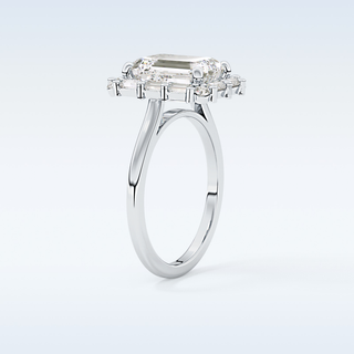 2.92 CT Halo Engagement Ring Featuring Emerald Moissanite