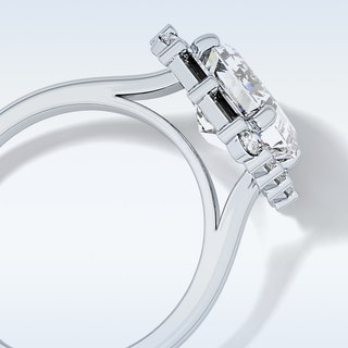 2.92 CT Halo Engagement Ring Featuring Emerald Moissanite
