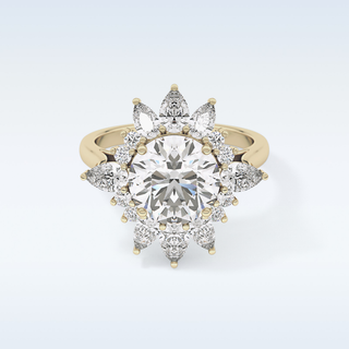 Elegant 2.71 CT Cluster Engagement Ring Featuring Round Moissanite