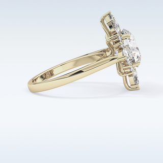 Elegant 2.71 CT Cluster Engagement Ring Featuring Round Moissanite