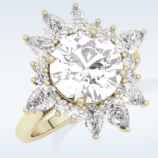 Elegant 2.71 CT Cluster Engagement Ring Featuring Round Moissanite