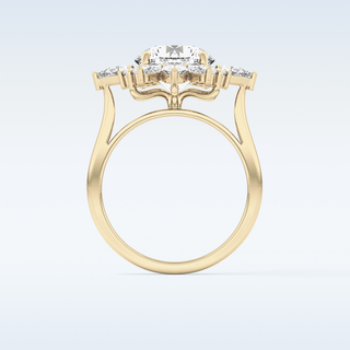 Elegant 2.71 CT Cluster Engagement Ring Featuring Round Moissanite