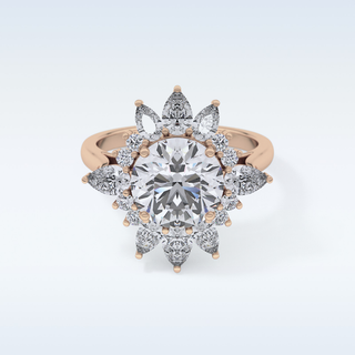 Elegant 2.71 CT Cluster Engagement Ring Featuring Round Moissanite