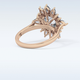 Elegant 2.71 CT Cluster Engagement Ring Featuring Round Moissanite